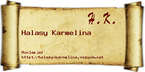 Halasy Karmelina névjegykártya
